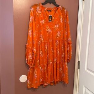 Orange floral dress